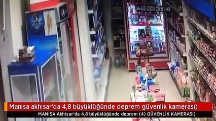 Manisa akhisar'da 4,8 büyüklüğünde deprem güvenlik kamerası)