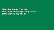 About For Books  Talk Like TED: The 9 Public-Speaking Secrets of the World's Top Minds  Review