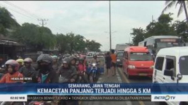 Jalur Pantura Semarang-Demak Macet Hingga 5 Km Akibat Banjir