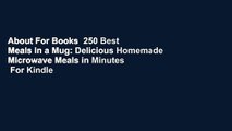 About For Books  250 Best Meals in a Mug: Delicious Homemade Microwave Meals in Minutes  For Kindle