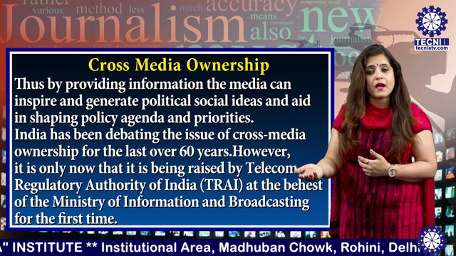 BAJMC || Ms. Nivedita Sharma || Cross Media Ownership || TIAS || TECNIA TV