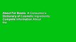 About For Books  A Consumer's Dictionary of Cosmetic Ingredients: Complete Information About the