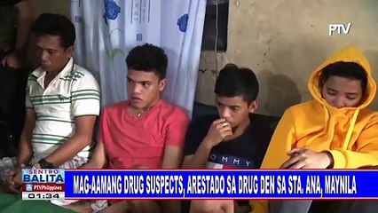 Mag-amang drug suspects, arestado sa drug den sa Sta. Ana, Maynila