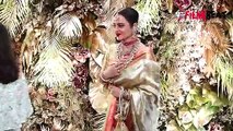Rekha repeats her golden saree at Armaan's Wedding Reception;Watch video | FilmiBeat