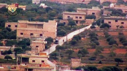 تدمير سيارة مثبت عليها مدفع رشاش عيار 23مم  لميليشيا أسد على محور كفروما بريف إدلب
