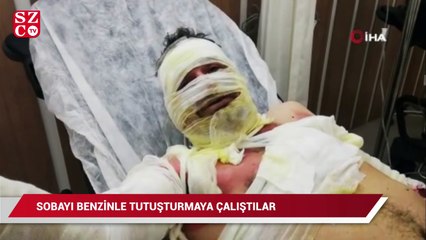 Sobayı benzinle tutuşturmaya çalışan iki arkadaş kendilerini yaktı