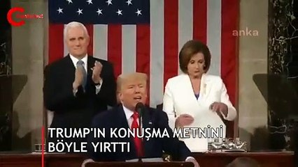 Trump'ın konuşma metnini böyle yırttı