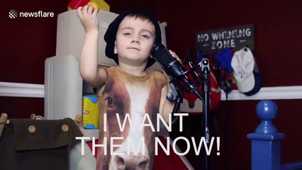 Adorable US toddler makes heavy metal song about his love for chicken nuggets