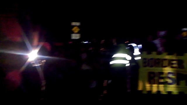 Brexit protest at the border in Ireland on the night UK departs the European Union