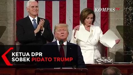Detik-detik Ketua DPR AS Sobek Pidato Kenegaraan Presiden Trump