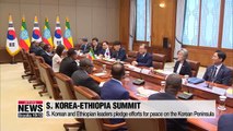 S. Korean and Ethiopian leaders pledge efforts for peace on the Korean Peninsula