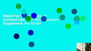 About For Books  Rules of Contract Law, 2017-2018 Statutory Supplement  For Kindle