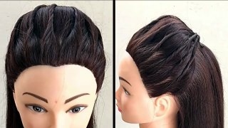 Easy Puff With Twist Hairstyle  Beautiful Hairstyle For Party For Medium Hair # 11