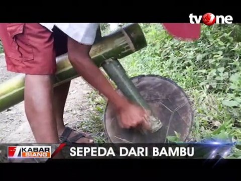 Siswa SDN Isong Kalua ke Sekolah Pakai Sepeda dari Bambu