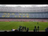 Barça - OL : Entraînement de l'OL au Camp Nou