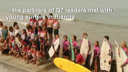 G7 partners meet with young surfers