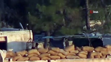 Terörist mevzileri sınırdan böyle görüntülendi