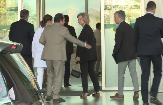 Doña Sofía llega al hospital a visitar al rey Juan Carlos