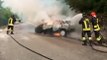 Lisciano Niccone (PG) - Auto in fiamme, intervengono Vigili del Fuoco (26.08.19)