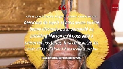 Amazonie : le président Macron a rencontré le chef Raoni