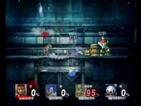 Super Smash Bros. Brawl - Snake VS Sonic VS Dedede VS MetaK