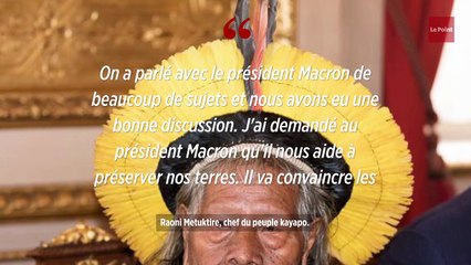 Amazonie : le président Macron a rencontré le chef Raoni