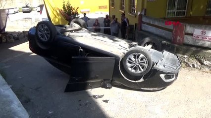 Zonguldak araç kiraladı, 2 saat sonra kaza yaptı
