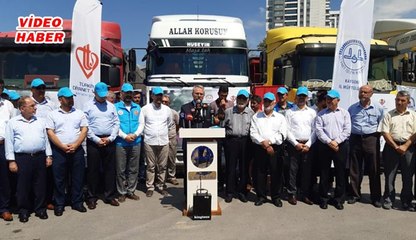 (27 Ağustos 2019)KAYSERİ’NİN YARDIM ELİ 10 TIR YARDIM MALZEMESİ YOLA ÇIKTI