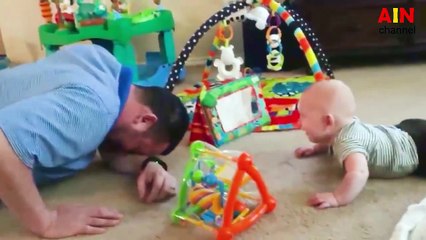 Cutest Baby Mimic Daddy - Funniest Cute Baby Video
