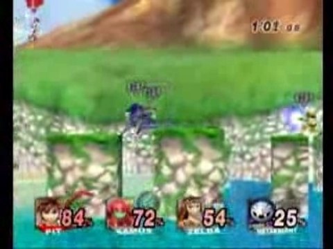 Super Smash Bros. Brawl - Pit VS Samus VS Zelda VS MetaKnigh