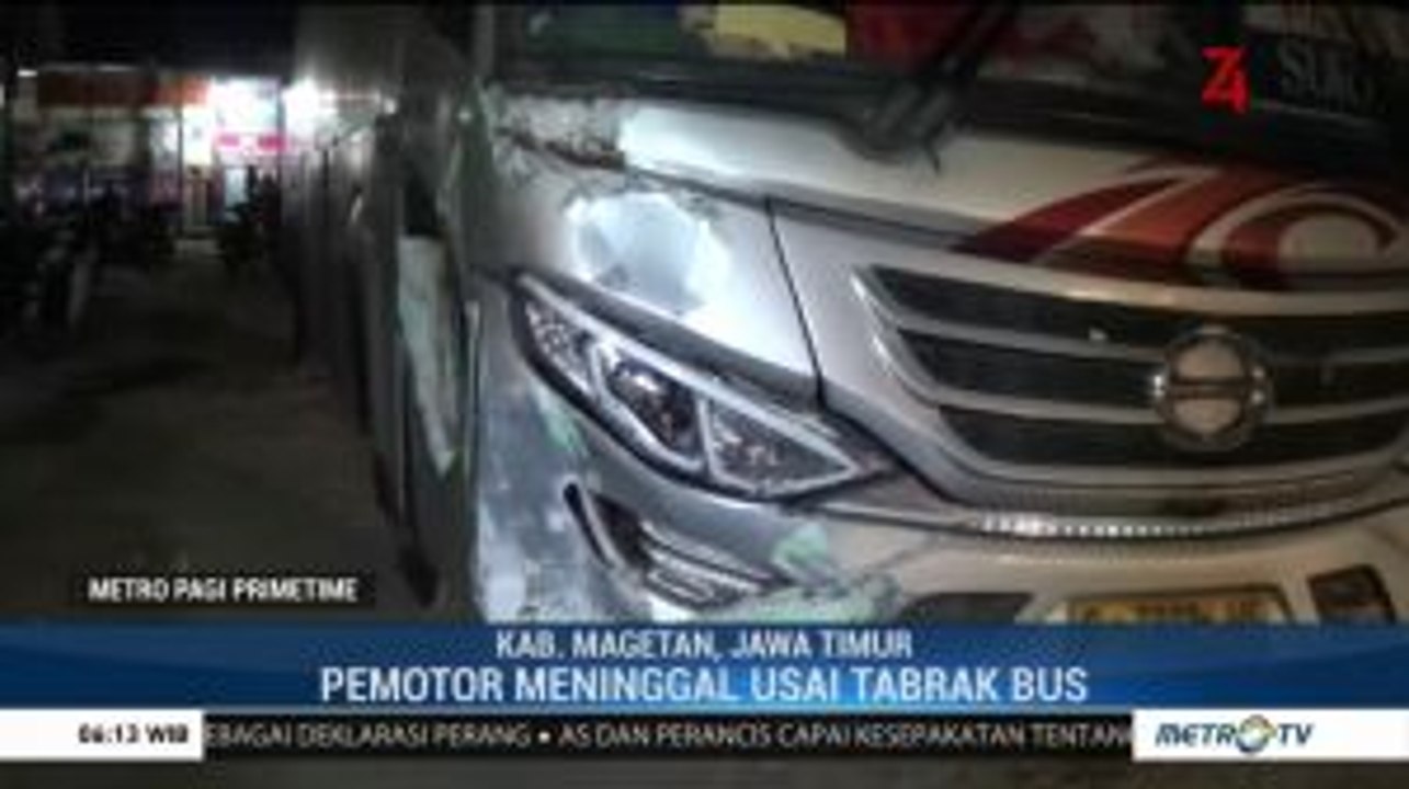Sepeda Motor Hantam Bus, Satu Orang Tewas