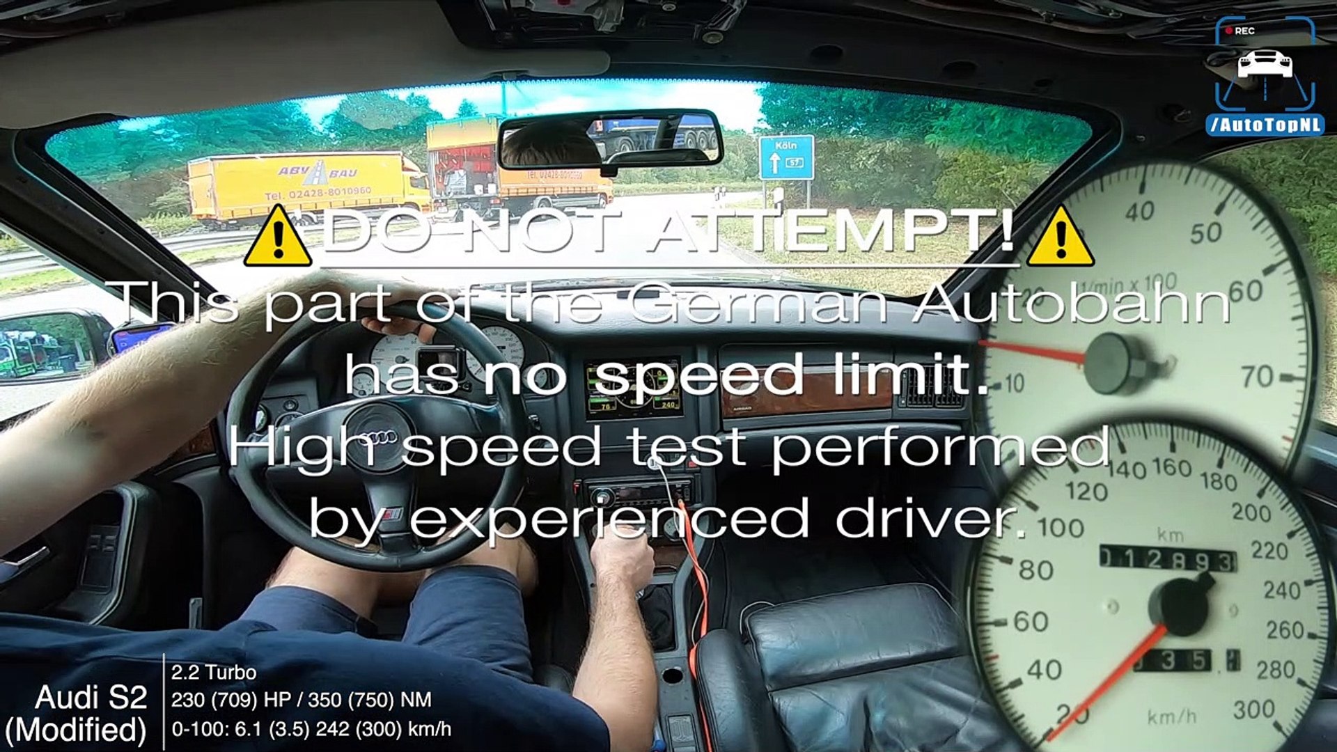 709HP AUDI S2 HUGE TURBO! on AUTOBAHN (NO SPEED LIMIT) by AutoTopNL
