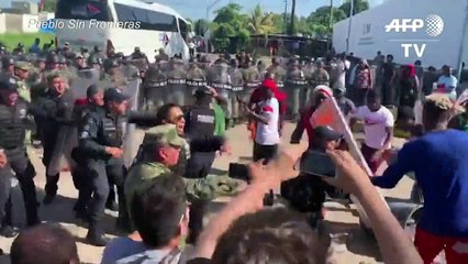 Dos heridos tras desalojo de migantes en sur de México