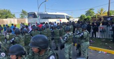 Guardia Nacional y migrantes africanos se enfrentan en Chiapas