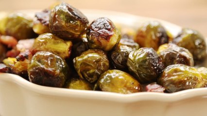 Maple Roasted Brussels Sprouts with Bacon
