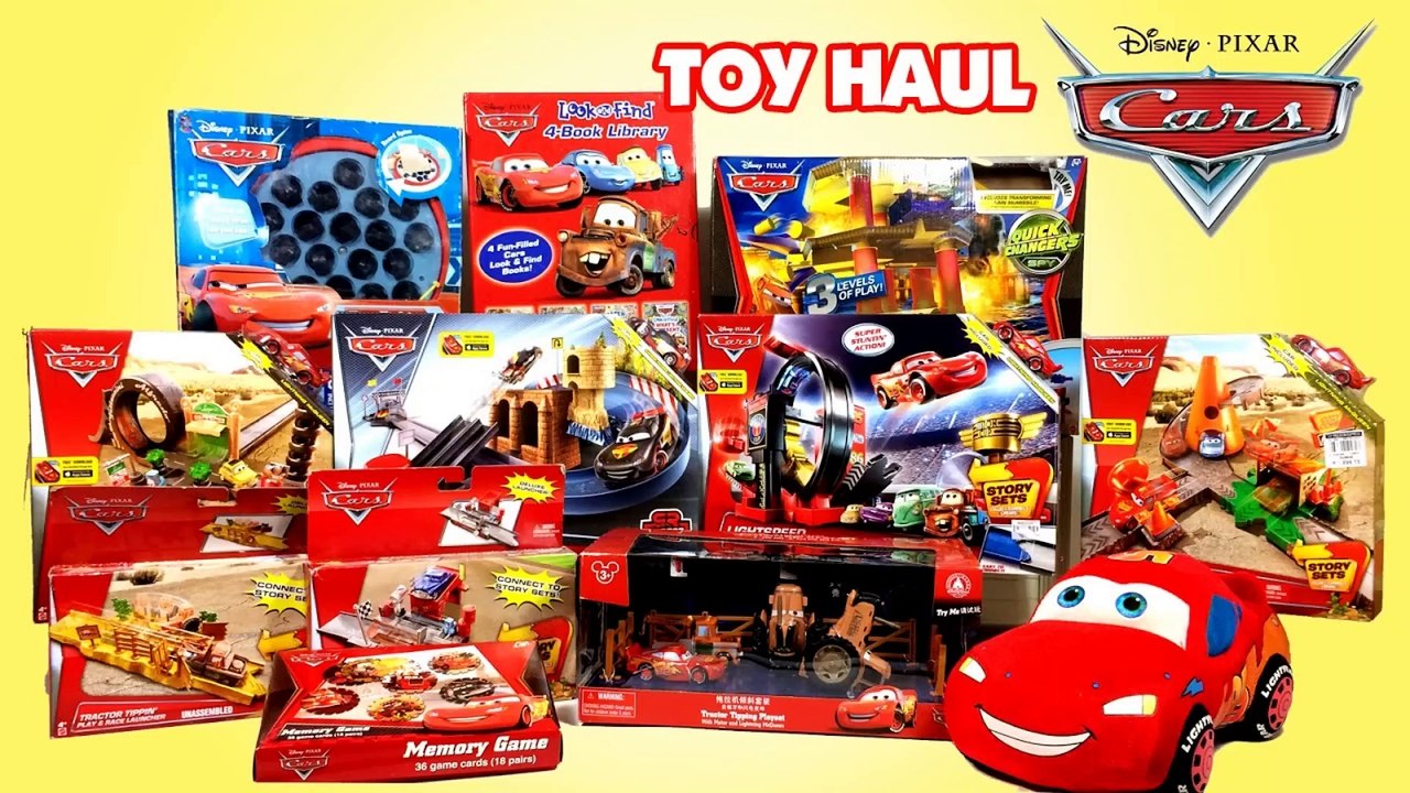 Disney Pixar Cars Toy Haul Story Sets Lightspeed Launcher Cozy Cone