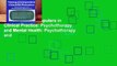 [FREE] Using Computers in Clinical Practice: Psychotherapy and Mental Health: Psychotherapy and