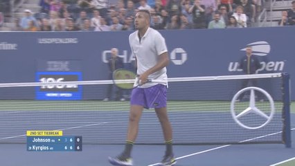 Kyrgios brings out the dance moves in win over Johnson