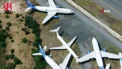 İstanbul’un uçak mezarlığı havadan görüntülendi