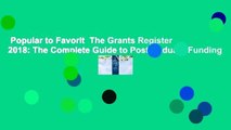 Popular to Favorit  The Grants Register 2018: The Complete Guide to Postgraduate Funding