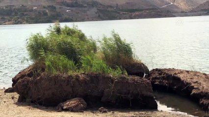 'Yüzen adalar'ın bir kısmı kıyıyla birleşti - ADIYAMAN