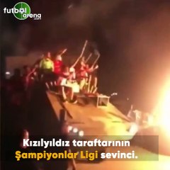 Kızılyıldız taraftarının Şampiyonlar Ligi sevinci