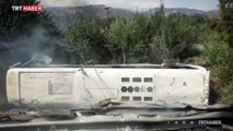 Aydın-Denizli karayolunda yolcu otobüsü devrildi: Yaralılar var