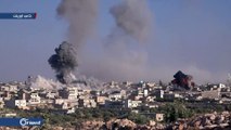 طائرات ميليشيا أسد تستهدف بلدة معرشورين في إدلب بالبراميل المتفجرة -سوريا