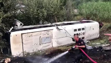 Aydın'da işçi otobüsü devrildi: 1'i ağır 20 yaralı