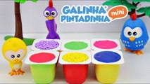 GALINHA PINTADINHA MINI POTES DE DANONINHO SURPRESA Massinha Play Doh Foam Slime Massa Areia