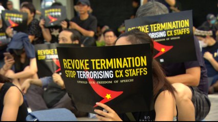 Hong Kong protesters slam Cathay Pacific over sackings