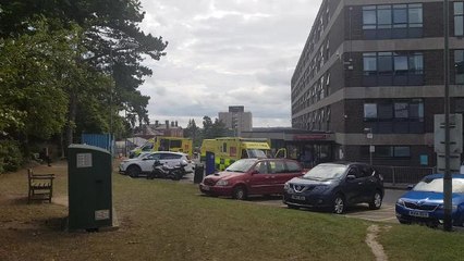 Ambulances at QA hospital