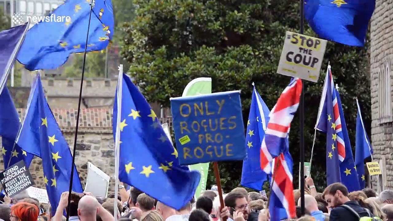 Hundreds march to Downing Street against Boris Johnson suspending government