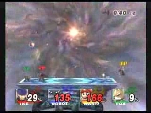 Super Smash Bros. Brawl - Ike VS Robot VS Mario VS Fox